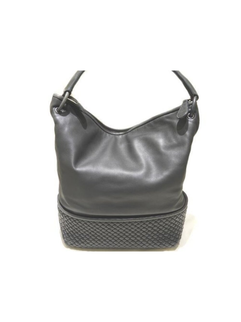 Bottega Veneta Bag Black Intrecciato Leather Shoulder Braided